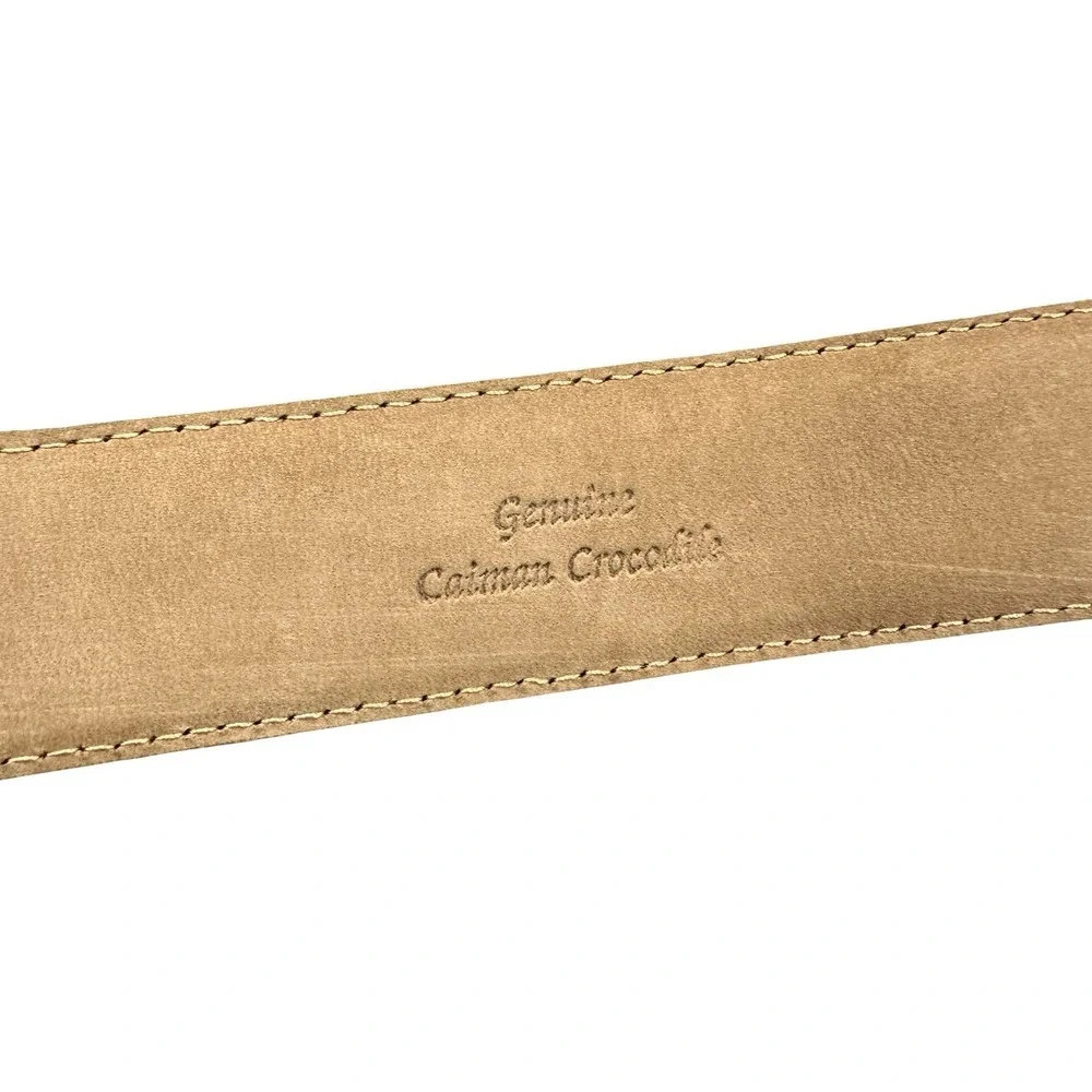 Bespoke Deep Brown Genuine Caiman Crocodile Mens Belt Size 32 NWOT